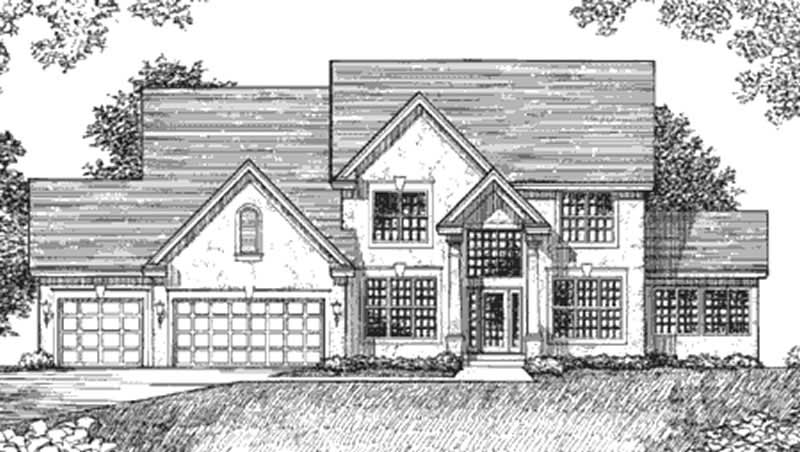 Home Plan Front Elevation of this 4-Bedroom,2672 Sq Ft Plan -146-2310