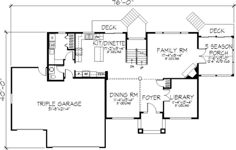 Floor Plan First Story of European Plan #146-2310