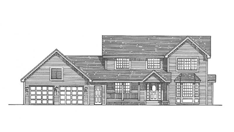 Home Plan Front Elevation of this 4-Bedroom,2265 Sq Ft Plan -146-2317