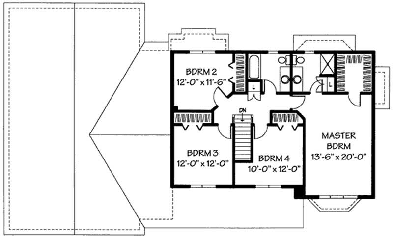Floor Plan Second Story of Country Plan #146-2317