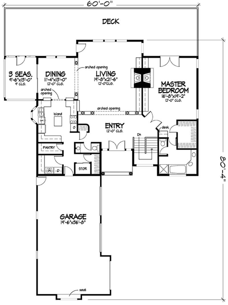 Floor Plan First Story of Colonial Plan #146-2319