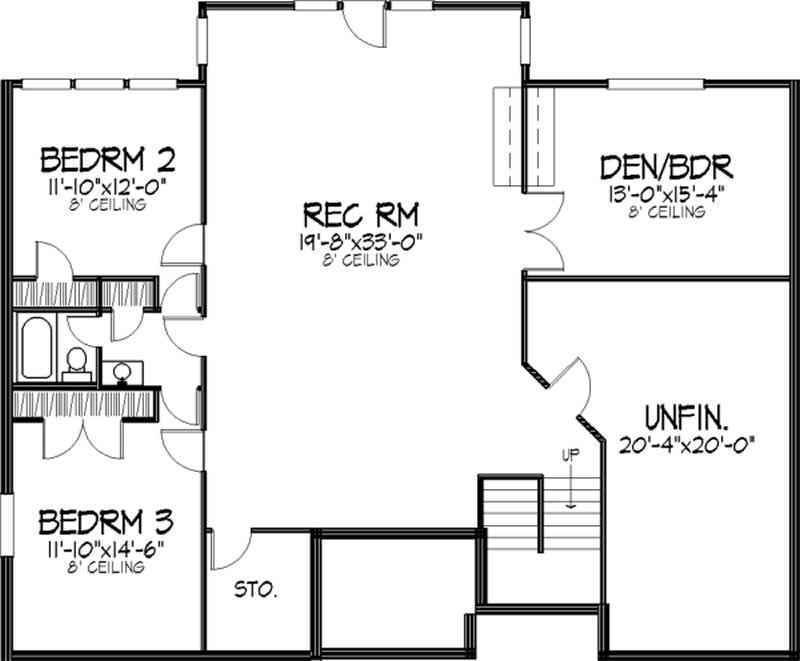 Floor Plan Second Story of Colonial Plan #146-2319