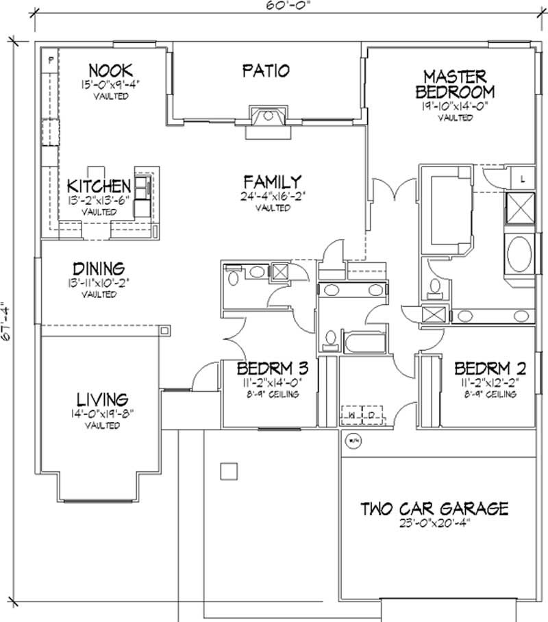 Floor Plan First Story of Florida Style Plan #146-2325