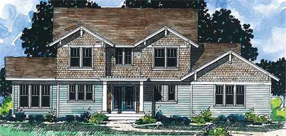 Front view of Country home (ThePlanCollection: House Plan #146-2329)