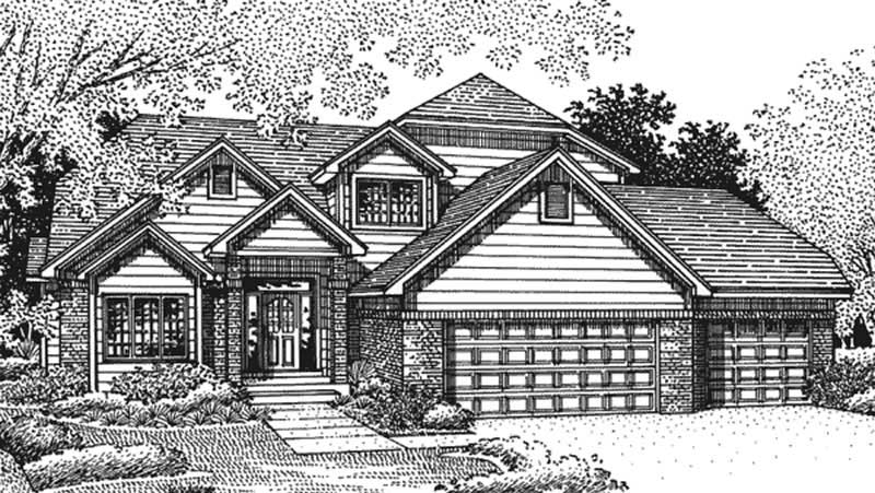 Home Plan Front Elevation of this 3-Bedroom,2406 Sq Ft Plan -146-2333