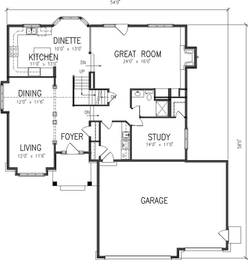 Floor Plan First Story of Plan #146-2333