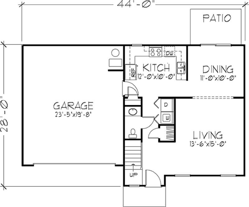Floor Plan First Story of Colonial Plan #146-2334