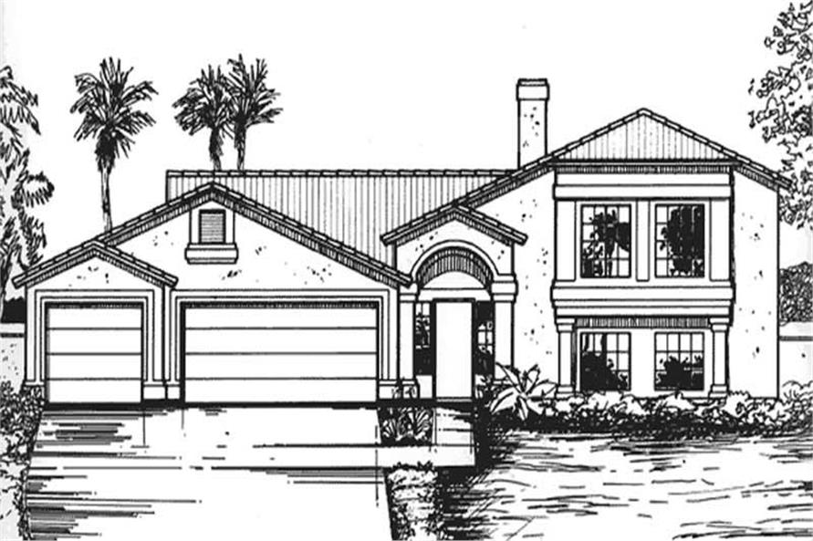 Front view of Florida Style home (ThePlanCollection: House Plan #146-2336)