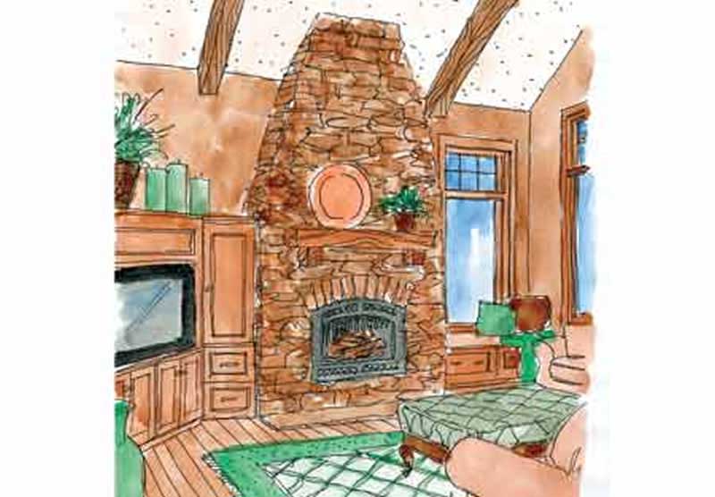 Living Room of this 4-Bedroom, 3658 Sq Ft Plan - 146-2337