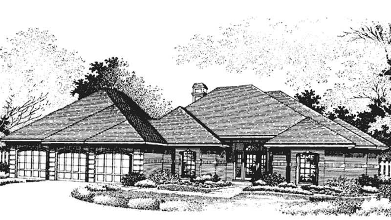 Home Plan Front Elevation of this 3-Bedroom,2444 Sq Ft Plan -146-2338