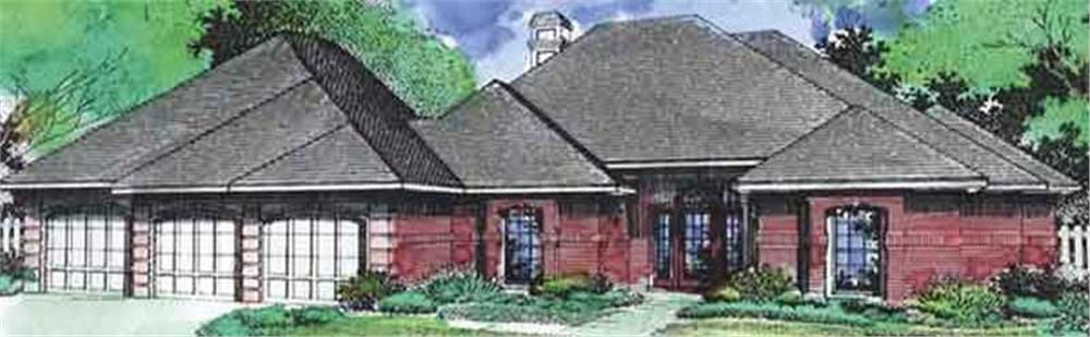 Front view of European home (ThePlanCollection: House Plan #146-2338)
