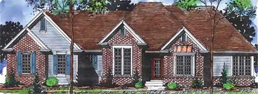 Front view of European home (ThePlanCollection: House Plan #146-2342)