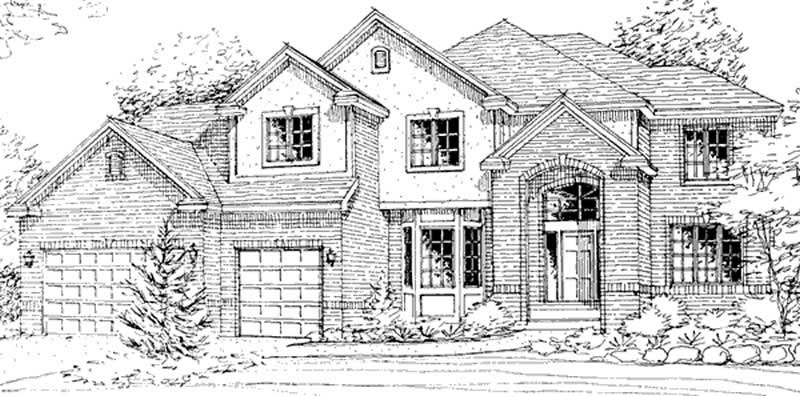 Home Plan Front Elevation of this 4-Bedroom,3159 Sq Ft Plan -146-2350