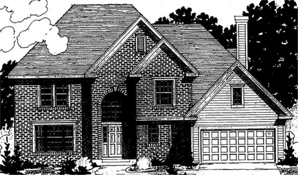 Front view of European home (ThePlanCollection: House Plan #146-2352)