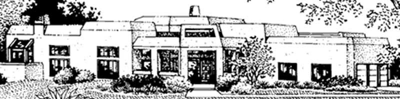 Front view of Southwest home (ThePlanCollection: House Plan #146-2361)