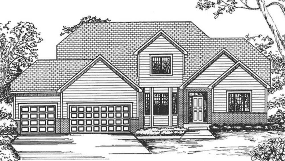 Front view of 1 1/2 Story home (ThePlanCollection: House Plan #146-2362)