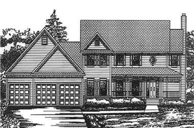4-Bedroom, 3143 Sq Ft Country House Plan - 146-2364 - Front Exterior