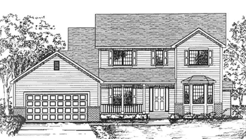 Home Plan Front Elevation of this 4-Bedroom,2356 Sq Ft Plan -146-2366