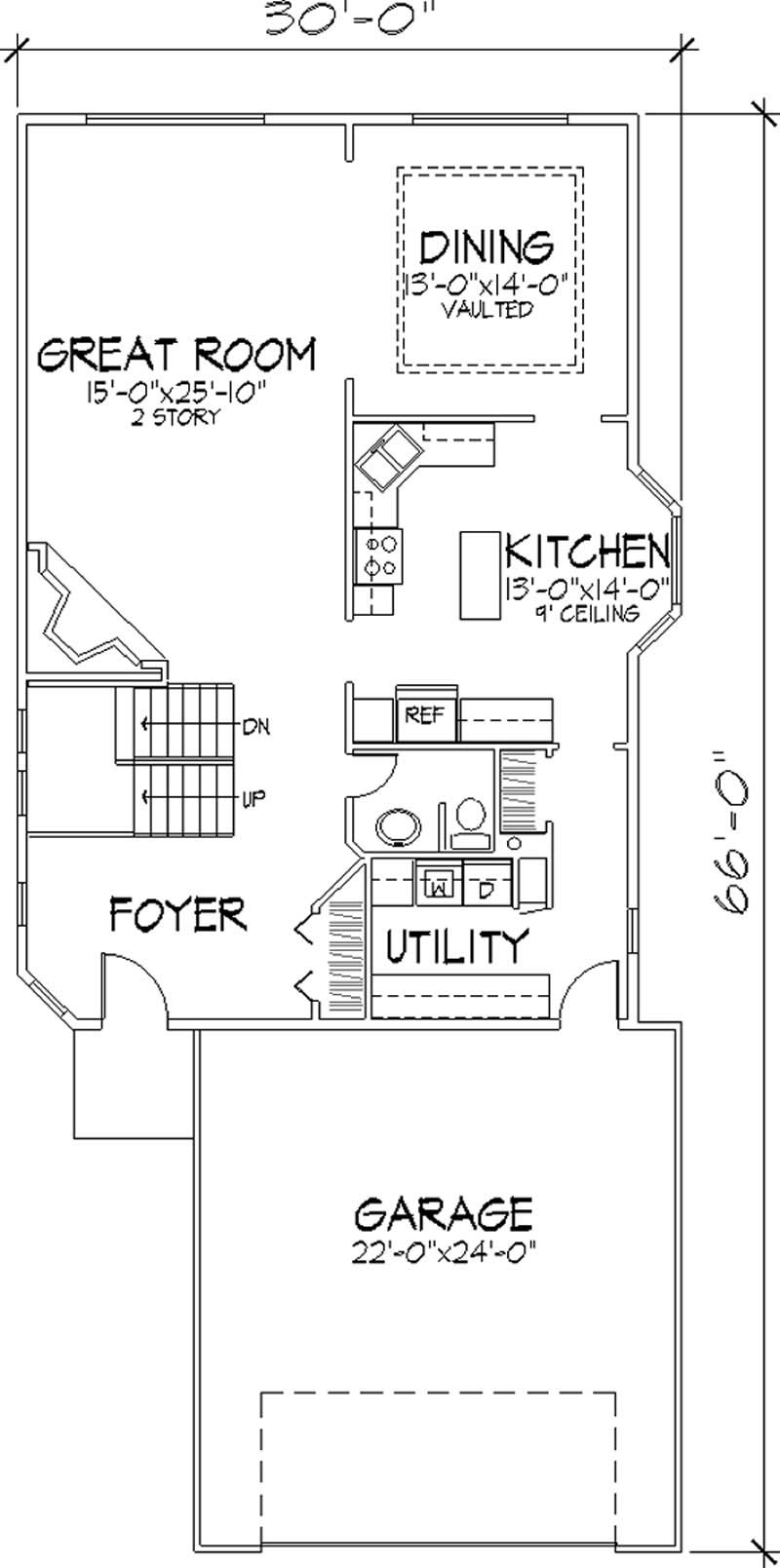 Floor Plan First Story of European Plan #146-2371