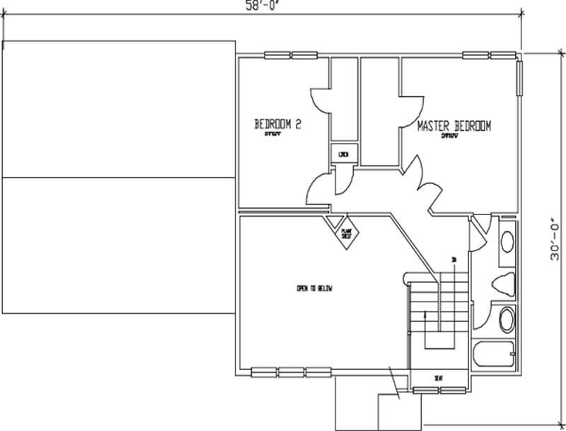 Floor Plan Second Story of Small House Plans #146-2373