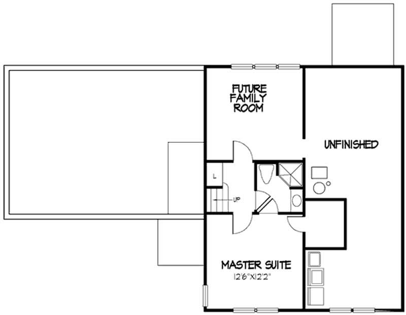 Floor Plan Basement of Ranch Plan #146-2374