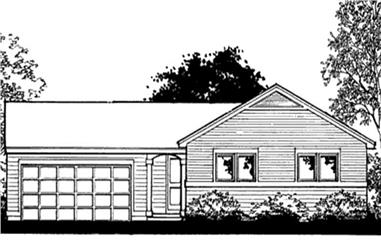 2-Bedroom, 1068 Sq Ft Ranch House Plan - 146-2375 - Front Exterior