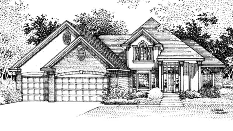 Front view of Contemporary home (ThePlanCollection: House Plan #146-2376)