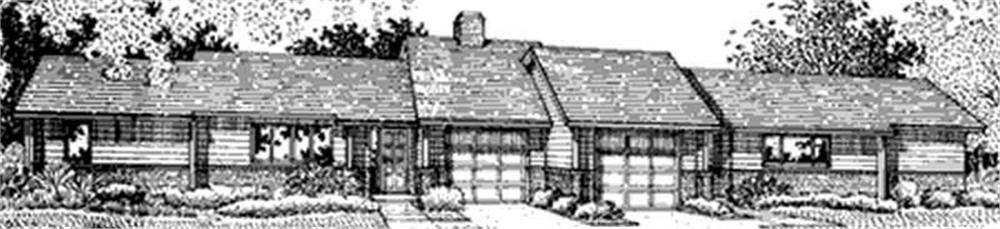 Front view of Duplex/Multi-Unit home (ThePlanCollection: House Plan #146-2378)
