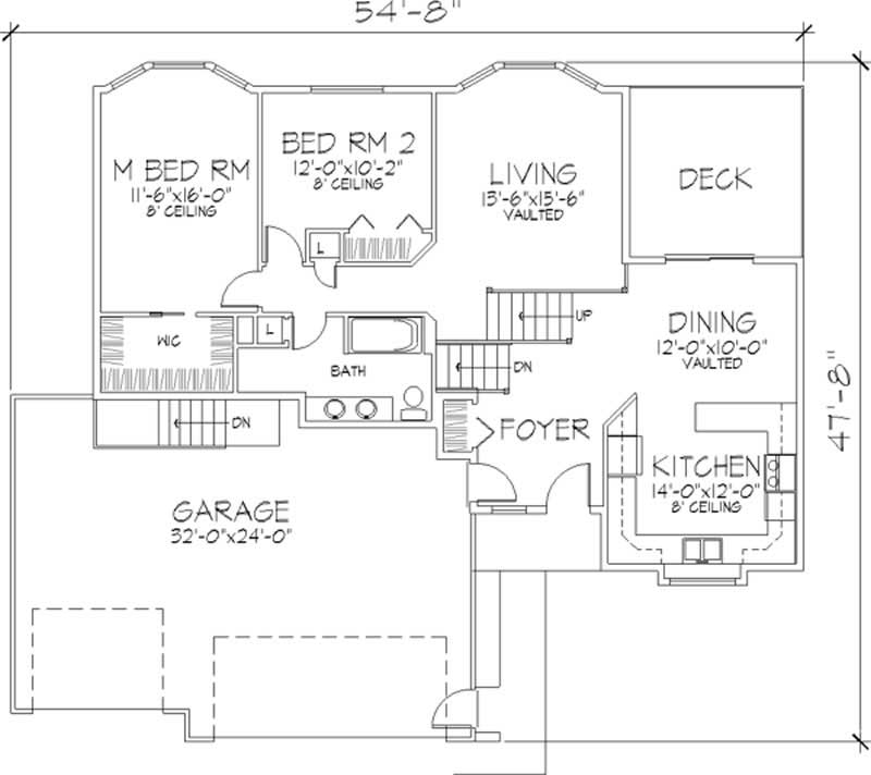 Floor Plan First Story of Ranch Plan #146-2381