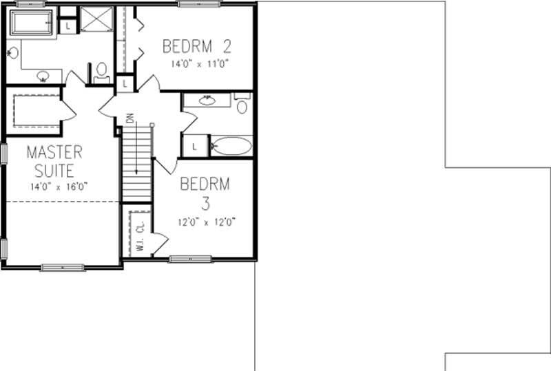 Floor Plan Second Story of Country Plan #146-2384