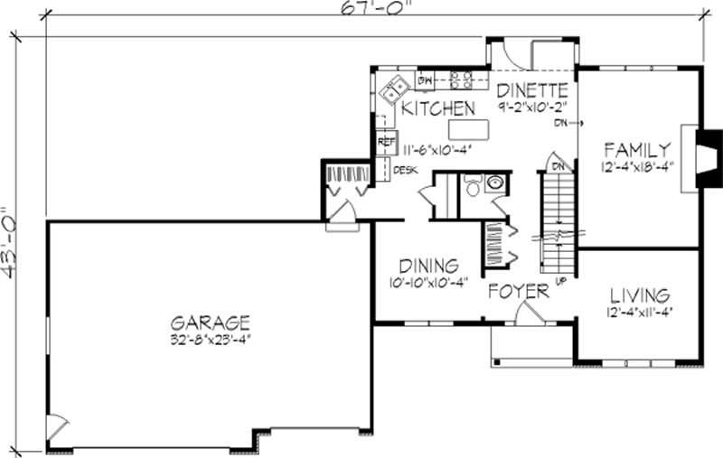 Floor Plan First Story of Colonial Plan #146-2388