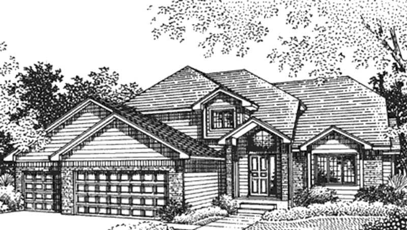 Home Plan Front Elevation of this 3-Bedroom,2164 Sq Ft Plan -146-2389