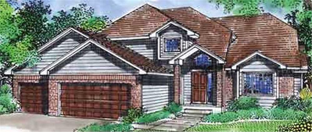Front view of Contemporary home (ThePlanCollection: House Plan #146-2389)