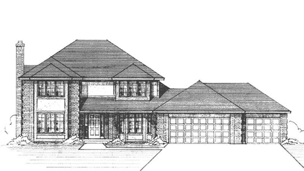 Front view of Country home (ThePlanCollection: House Plan #146-2398)