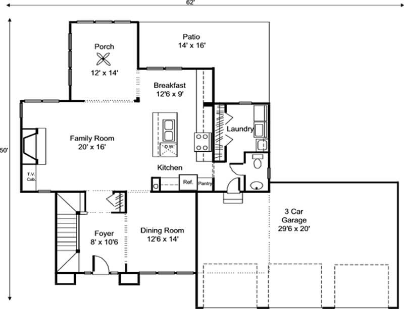 Floor Plan First Story of Country Plan #146-2403