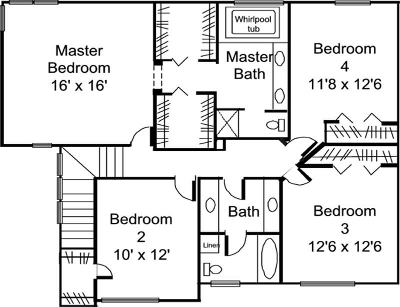 Floor Plan Second Story of Country Plan #146-2403