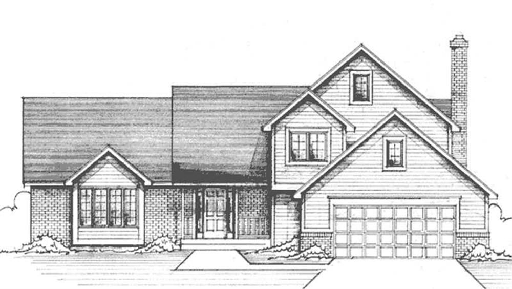 Front view of Country home (ThePlanCollection: House Plan #146-2404)