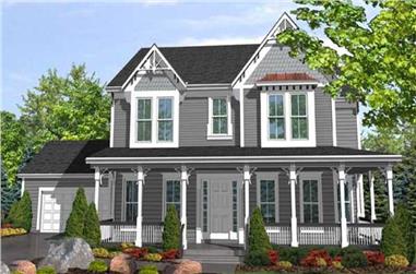 3-Bedroom, 2701 Sq Ft Country House Plan - 146-2405 - Front Exterior
