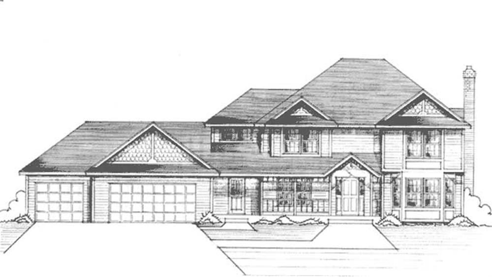 Front view of Shingle home (ThePlanCollection: House Plan #146-2406)