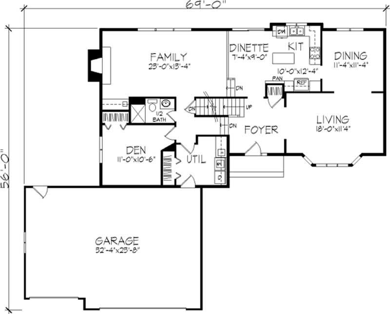 Floor Plan First Story of European Plan #146-2408