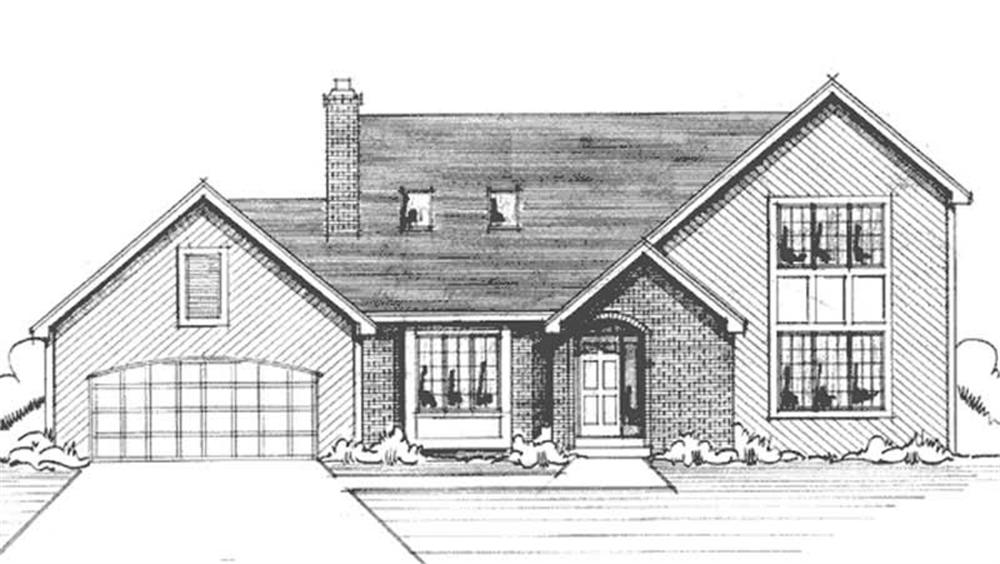 Front view of Country home (ThePlanCollection: House Plan #146-2413)