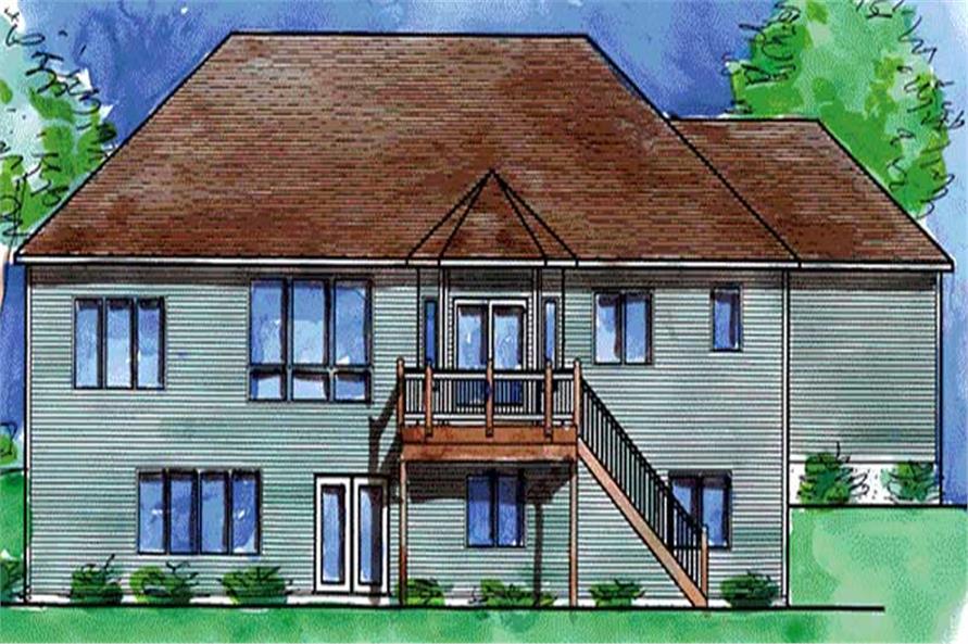 Home Plan Rear Elevation of this 1-Bedroom,1670 Sq Ft Plan -146-2418