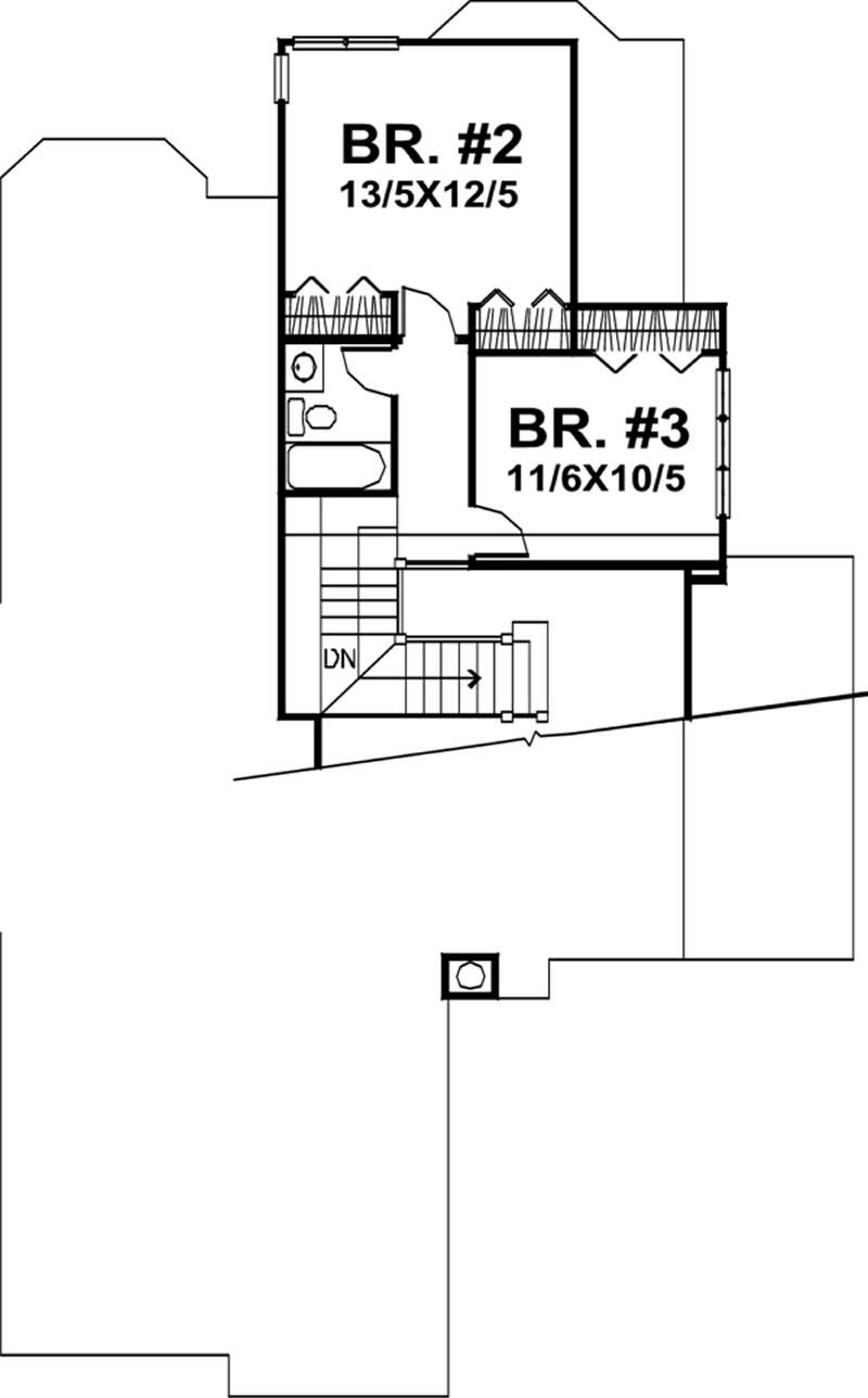 Floor Plan Second Story of Country Plan #146-2422