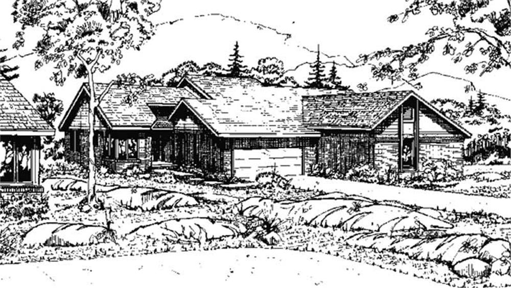 Front view of Duplex/Multi-Unit home (ThePlanCollection: House Plan #146-2435)