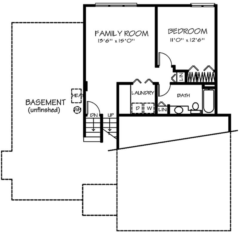 Floor Plan Basement of Ranch Plan #146-2439