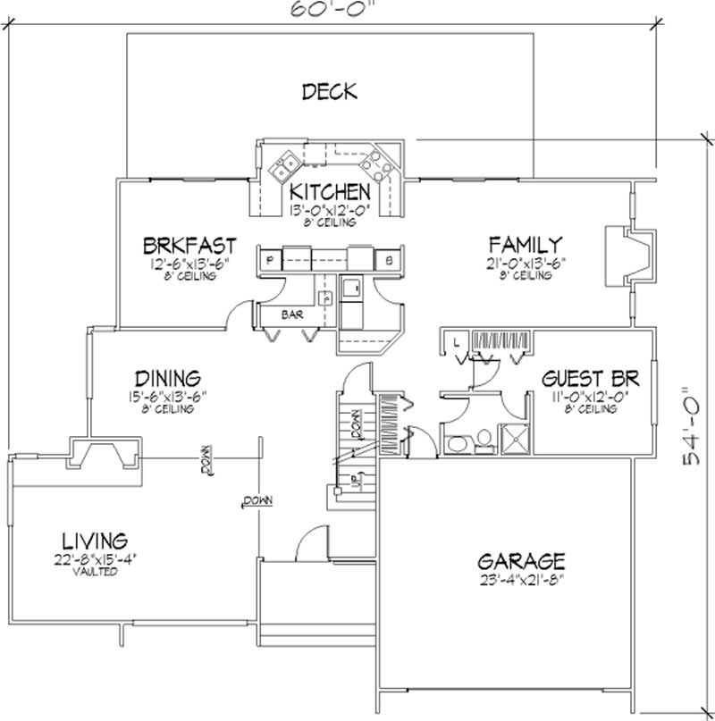 Floor Plan First Story of Contemporary Plan #146-2463