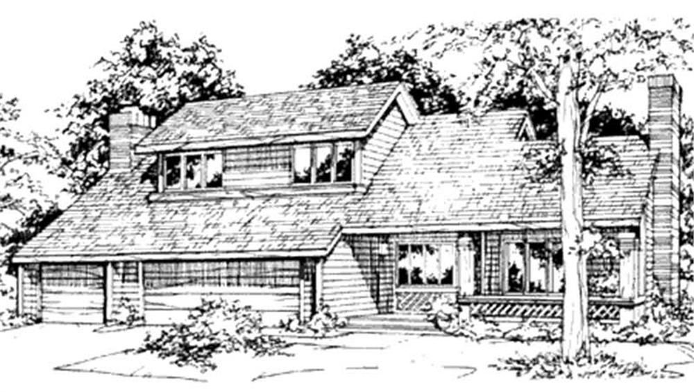 Front view of Country home (ThePlanCollection: House Plan #146-2475)