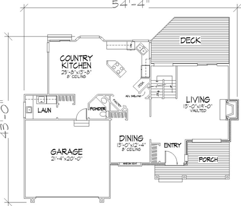 Floor Plan First Story of Country Plan #146-2489