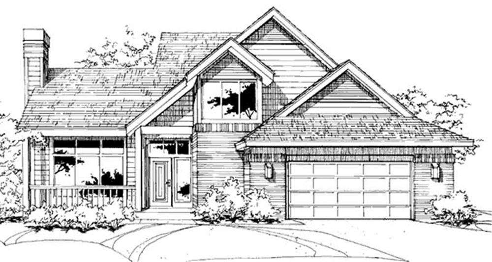 Front view of Contemporary home (ThePlanCollection: House Plan #146-2490)