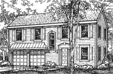 3-Bedroom, 2043 Sq Ft Colonial House Plan - 146-2491 - Front Exterior